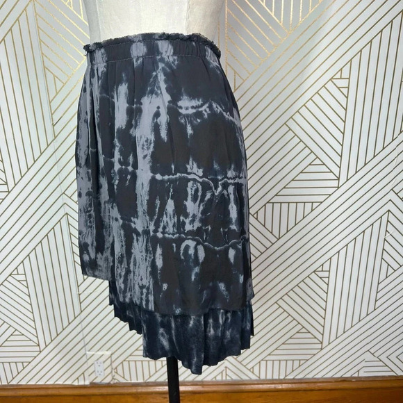 Raquel Allegra Black Gray Tie Dye Layered Skirt Size 0‎ / US XS - Picture 6 of 12